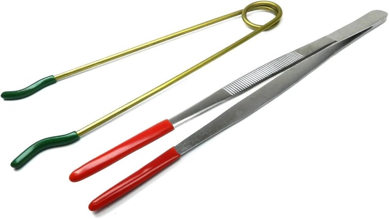 JTS Set of 2 Steam Tweezers Ultrasonic Set Rubber Tips 8" Long and Inside Ring Holder for Steam and Ultrasonic Cleaning Jewelry Tool Tips Coating for Securely Holding to Not Mar Scratch the Article By - Image 1